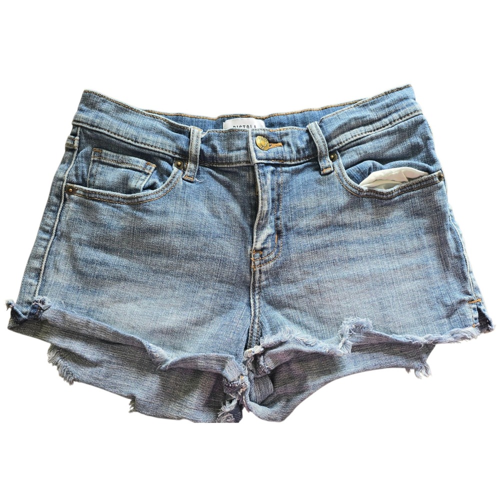 Pistola Denim Shorts Frayed Hem Casual Summer Light Wash Size 27‎